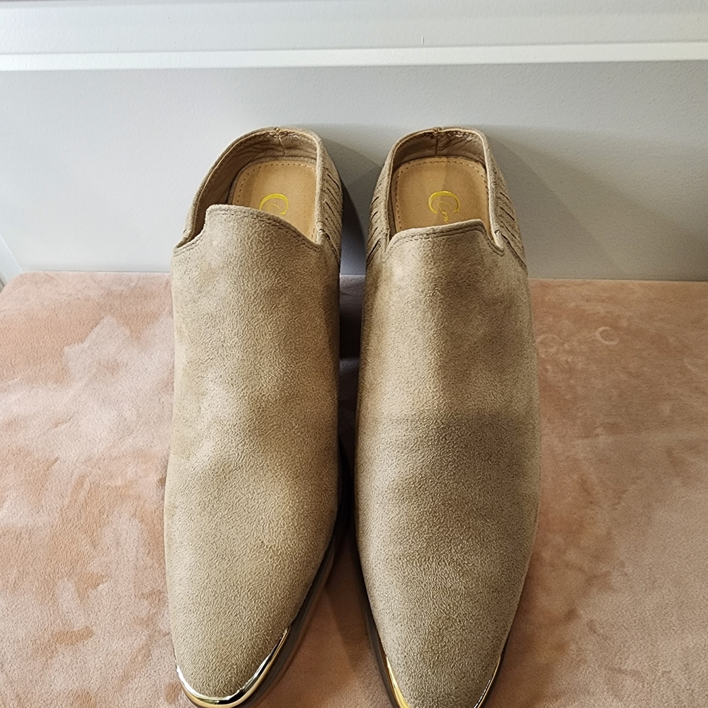 Classic Tan Women's Faux Suede Mules